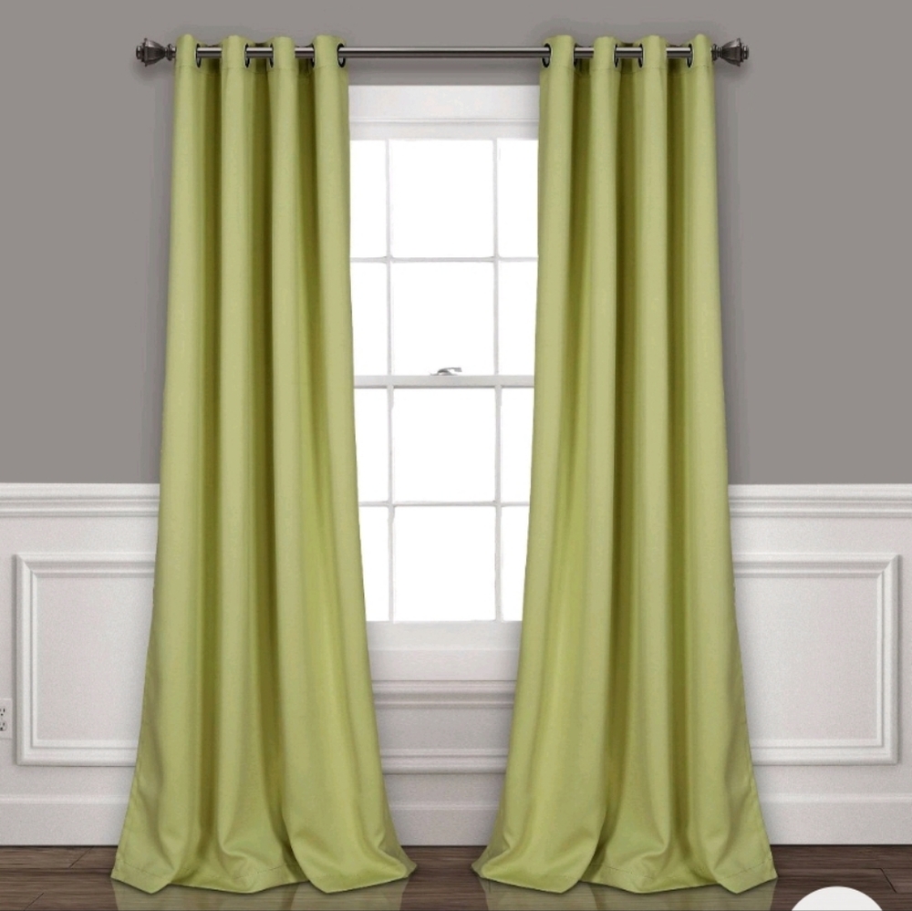 Blackout Curtain 52"×84" Set Of Two Panels, Lush Decor Sage